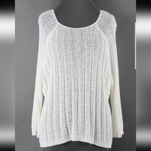 Joie Ivory Loose Weave Hi Lo 100% Linen Sweater Sz S